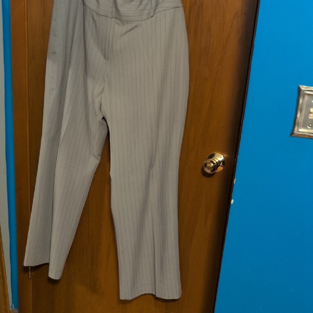 Ashro Women's Gray Pinstripe Trousers